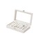 Julysky Rings Organizer Tray Velvet Jewelry Ring Storage Box with Transparent lid Jewelry Ring BoxJewelry Display Case Beige 30 Slots
