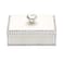 LASODY Diamond Crystal Jewelry Storage Box for Rings Earrings Necklace Treasure Chest Organizer Jewelry Keepsake Gift Box Case for Girl Women Diamond Rectangle Silver Plating