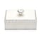 LASODY Diamond Crystal Jewelry Storage Box for Rings Earrings Necklace Treasure Chest Organizer Jewelry Keepsake Gift Box Case for Girl Women Diamond Rectangle Silver Plating