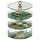 LETURE 3Layer Acrylic Jewelry Organizer Box for Stud Earrings Rings Necklaces Bracelets Claw Clip Organizer Small Bead Storage Containers for Crafts Green