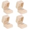 LETURE 4 Pieces Velvet Ring Gift Boxes Set Earring Pendant Jewelry Case Jewellry Display Box for Wedding EngagementProposal Birthday and Anniversary Apricot4PCS