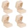LETURE 4 Pieces Velvet Ring Gift Boxes Set Earring Pendant Jewelry Case Jewellry Display Box for Wedding EngagementProposal Birthday and Anniversary Apricot4PCS