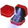 LETURE Luxury LED Jewelry Earring Pendant Stud Box Velvet Earring Necklace Gift Box Storage Case Organizer Holder for Proposal Engagement Wedding Anniversary Birthday Ceremony Red