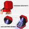 LETURE Luxury LED Jewelry Earring Pendant Stud Box Velvet Earring Necklace Gift Box Storage Case Organizer Holder for Proposal Engagement Wedding Anniversary Birthday Ceremony Red