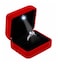 Omeet Velvet Metal Glossy with LED Jewelry Gift Box for Proposal Engagement Wedding Easy to fit into Your Pocket or Handbag Red