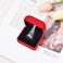 Omeet Velvet Metal Glossy with LED Jewelry Gift Box for Proposal Engagement Wedding Easy to fit into Your Pocket or Handbag Red