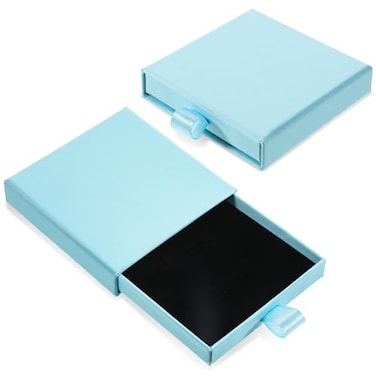 Piriuuo 2 Pcs Square Necklace Gift Box Bracelet Box Jewelry Gift Boxes with Lids Small Gifts Boxes for Jewelrys Pendent Storage Case for Necklace Bracelet Earrings Ring Display Blue