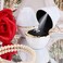 Rolin Roly White Ring Box with LED Light Rose Jewelry Ring Case Jewellry Display Gift Boxes for Mothers Day Wedding Ring Box Ceremony Engagement Proposal Anniversary White