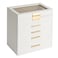 Somduy Jewelry Box 5 Layers Jewelry Storage Display Box with Glass Lid for Women 4 DrawersLarge Capacity for Necklace Earrings Bracelets RingsWhite