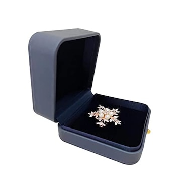 Svea Display Premium Grade Blue PU Leather Jewelry Case for Brooch Pin Badge Box