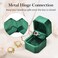 TAIMY Ring Box Plush Velvet Ring Case for Proposal Engagement and Wedding Ceremony Small Ring Gift Box for Men Women Girlfriend Mother FatherGreen