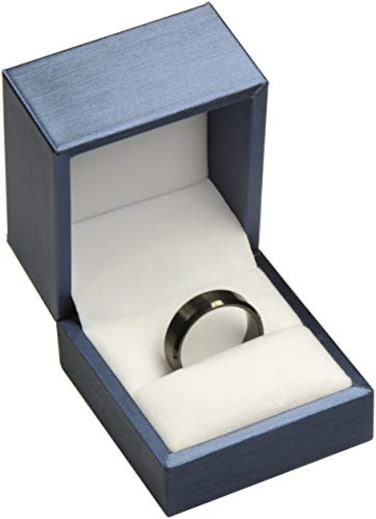 The Jewellery Pak Ring Box for Wedding Proposal Engagement for Men Women Luxury Soft Touch Blue PU Leather Ring Jewelry Gift Holder Box Size 25W25D2H