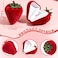 Wowagoga Strawberry Ring Box Strawberry Shaped Velvet Ring Jewelry Storage Box Gift BoxRing Earrings Jewelry Counter Display Props