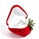 Wowagoga Strawberry Ring Box Strawberry Shaped Velvet Ring Jewelry Storage Box Gift BoxRing Earrings Jewelry Counter Display Props