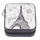 Yoption Paris Tower Pattern PU Jewelry Holder Box Display Accessories Ring Earring Bracelet Storage Zipper Case PU Leather Portable Traval Jewelry Box Organizer Black