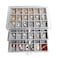 YUFONG Earring Organizer Box Acrylic Jewelry Organizer with 3 Drawers 54 Adjustable Grids Clear Stackable Earring Holder Velvet Trays Ring Display Case for Women Girls Gray