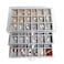 YUFONG Earring Organizer Box Acrylic Jewelry Organizer with 3 Drawers 54 Adjustable Grids Clear Stackable Earring Holder Velvet Trays Ring Display Case for Women Girls Gray