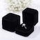 ZaneGear 2 Pack Velvet Ring Boxes Earring Pendant Jewelry Case Ring Earrings Gift Boxes Jewellry Display Black Ring Box