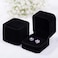 ZaneGear 2 Pack Velvet Ring Boxes Earring Pendant Jewelry Case Ring Earrings Gift Boxes Jewellry Display Black Ring Box