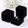 ZaneGear 2 Pack Velvet Ring Boxes Earring Pendant Jewelry Case Ring Earrings Gift Boxes Jewellry Display Black Ring Box