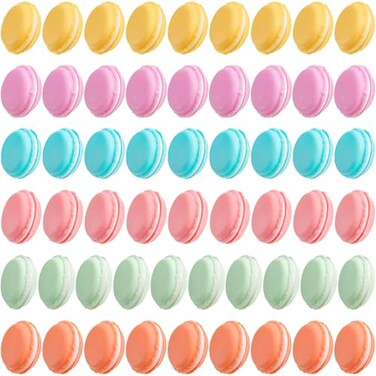 Elsjoy 54 Pack Mini Macaron Storage Boxes Cute Macaron Jewelry Case Pill Boxes Colorful Macaron Shaped Containers for Earring Necklace Travel