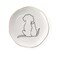 HOME SMILE Ceramic Cat and Dog Ring Dish 4x4x06 inches White Irregular Round Shape Polished Finish Christmas Gift