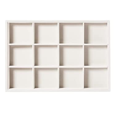 Pangkeep 12 Grid Jewelry Bracelet Organizer TrayBeige Velvet Jewelry Display Storage Stand for Selling