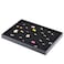 Pimuza Black Velvet Stackable 100 Slot Ring Inserts Jewelry Tray Showcase Display Organizer Holder Storage Box Case Pad Stackers for Valet Closet Decorate Vanity Table Cabinet College Dorm Drawer