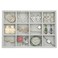 Stratalife 12 Grid Jewelry Organizer Tray Stackable Drawer Earring Organizer with Adjustable Dividers Jewelry Display Tray for Necklace Earring Ring Bracelet 138 x 94 x 12 Grey