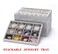 Stratalife 12 Grid Jewelry Organizer Tray Stackable Drawer Earring Organizer with Adjustable Dividers Jewelry Display Tray for Necklace Earring Ring Bracelet 138 x 94 x 12 Grey