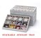 Stratalife 12 Grid Jewelry Organizer Tray Stackable Drawer Earring Organizer with Adjustable Dividers Jewelry Display Tray for Necklace Earring Ring Bracelet 138 x 94 x 12 Grey