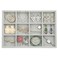 Stratalife 12 Grid Jewelry Organizer Tray Stackable Drawer Earring Organizer with Adjustable Dividers Jewelry Display Tray for Necklace Earring Ring Bracelet 138 x 94 x 12 Grey