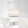 Wudygirl Necklace Organizer with Clear Glass Lid Stackable Jewelry Organizer Tray with 20 Hooks for Necklace BraceletBeige Necklace Box