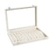 Wudygirl Necklace Organizer with Clear Glass Lid Stackable Jewelry Organizer Tray with 20 Hooks for Necklace BraceletBeige Necklace Box