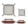 POTTIIS 2 Size Leather Valet Tray Organizer Folding Travel Organizer Jewelry Tray For Travel Home Or Office Plain Weave Double Complexion Brown Grey