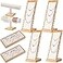 Marsui 8 Pcs Bamboo Jewelry Display Holder Set Include T Bar Bracelet Stand Necklace Tabletop Display Boards Ring Earrings Tray Easels for Jewelry Selling ShowsBeige