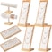 Marsui 8 Pcs Bamboo Jewelry Display Holder Set Include T Bar Bracelet Stand Necklace Tabletop Display Boards Ring Earrings Tray Easels for Jewelry Selling ShowsBeige