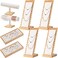 Marsui 8 Pcs Bamboo Jewelry Display Holder Set Include T Bar Bracelet Stand Necklace Tabletop Display Boards Ring Earrings Tray Easels for Jewelry Selling ShowsBeige