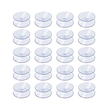 AQUANEAT 20 Pack 08 Inch Double Sided Suction Cups for Glass Table Top Home Organization