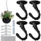 HouseUp Swag Hooks for Ceiling Hanging 4 Set Ceiling Hooks for Hanging Plants Metal Material Screws with Beautiful Totems Black
