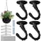 HouseUp Swag Hooks for Ceiling Hanging 4 Set Ceiling Hooks for Hanging Plants Metal Material Screws with Beautiful Totems Black