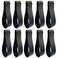 Binxus 10 Pcs Black Leather Curtain Rod Holder Curtain Rod Holders with Screws Wall Mounted Leather Strap Hooks for Bathroom Kitchen Bedroom Boho Art Decor