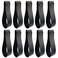 Binxus 10 Pcs Black Leather Curtain Rod Holder Curtain Rod Holders with Screws Wall Mounted Leather Strap Hooks for Bathroom Kitchen Bedroom Boho Art Decor
