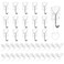 Ainiv Wire Toggle Hook 16 Small Clear Hanging Hooks with 24 Adhesive Strips DamageFree Utility Sticky Hooks No Tools Wall Hangers Heavy Duty for Bathroom Kitchen Office Organizers