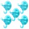Antimbee Suction Cup Hooks 5 Pack Shower Wall Suction Cup Hangers Heavy Duty Vacuum Suction Cups Reusable Bathroom Suction Hooks for Window Tile Wall Glass Door2 Hooks DesignTransparent Cyan