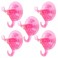 Antimbee Suction Hooks 5 Pack Clear Hanger Removable Small Suction Cups for Shower Bathroom Glass Door Windows Kitchen Up to 11 lbs on Smooth Surface 2 Hooks Design Transparent Pink