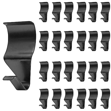 Biaungdo 24 Pcs Heavy Duty Stainless Steel Black Vinyl Siding Hooks No Hole Needed Low Profile Siding Clips for Hanging Wreath Outdoor Christmas Decorations