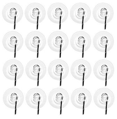 FlanicaUSA 20 Pack Clear Plastic Strong Suction Cup with Removable Hook 78 2222mm Diameter