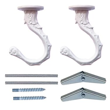 GDQLCNXB Ceiling Hooks 2665mm Heavy Duty Swag Hook with Steel Screws Bolts and Toggle Wings for Hanging Plants Ceiling Installation Cavity Wall Fixing White 2 Sets