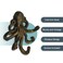 HERNGEE Octopus Cast Iron Wall Hook Nautical Decorative Key Holder Coastal Ocean Theme Animal Hook for Entryway Bathroom or Bedroom Heavy Duty Antique Bronze